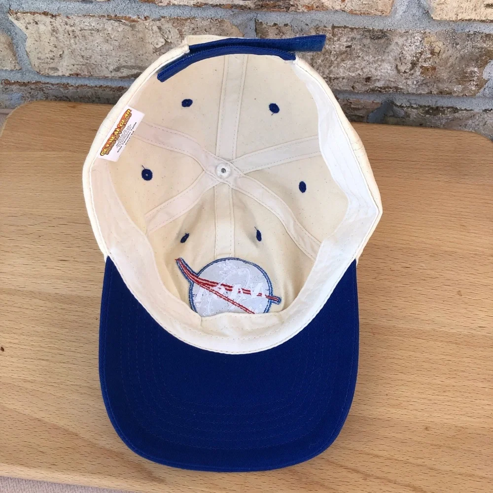 Get Real Gear NASA White Blue Embroidered Logo Adjustable Baseball Cap Youth